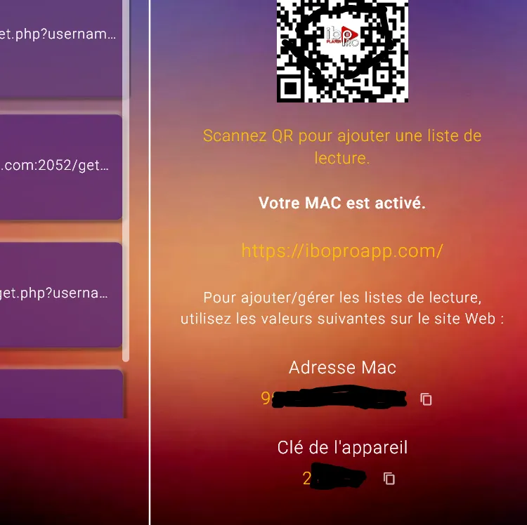 Activation de l'IBO Player Pro